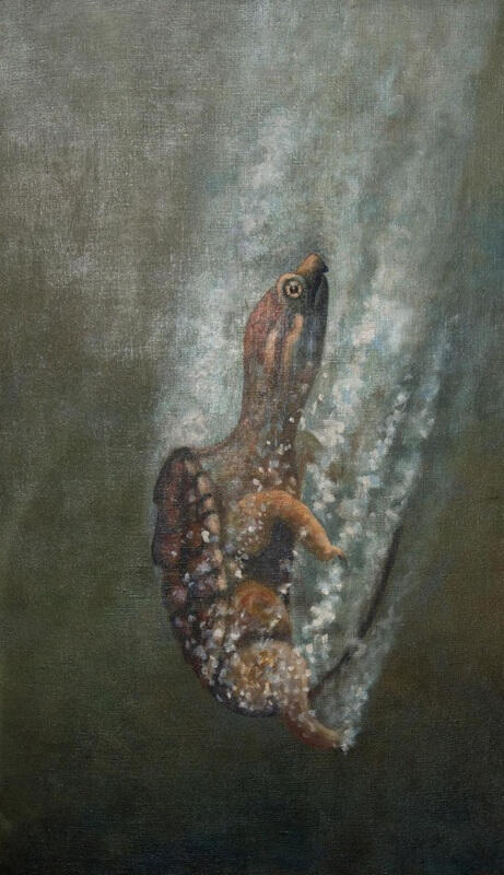 &quot;Turtle Descending&quot; (©️ 1966. Acrylic on canvas.)